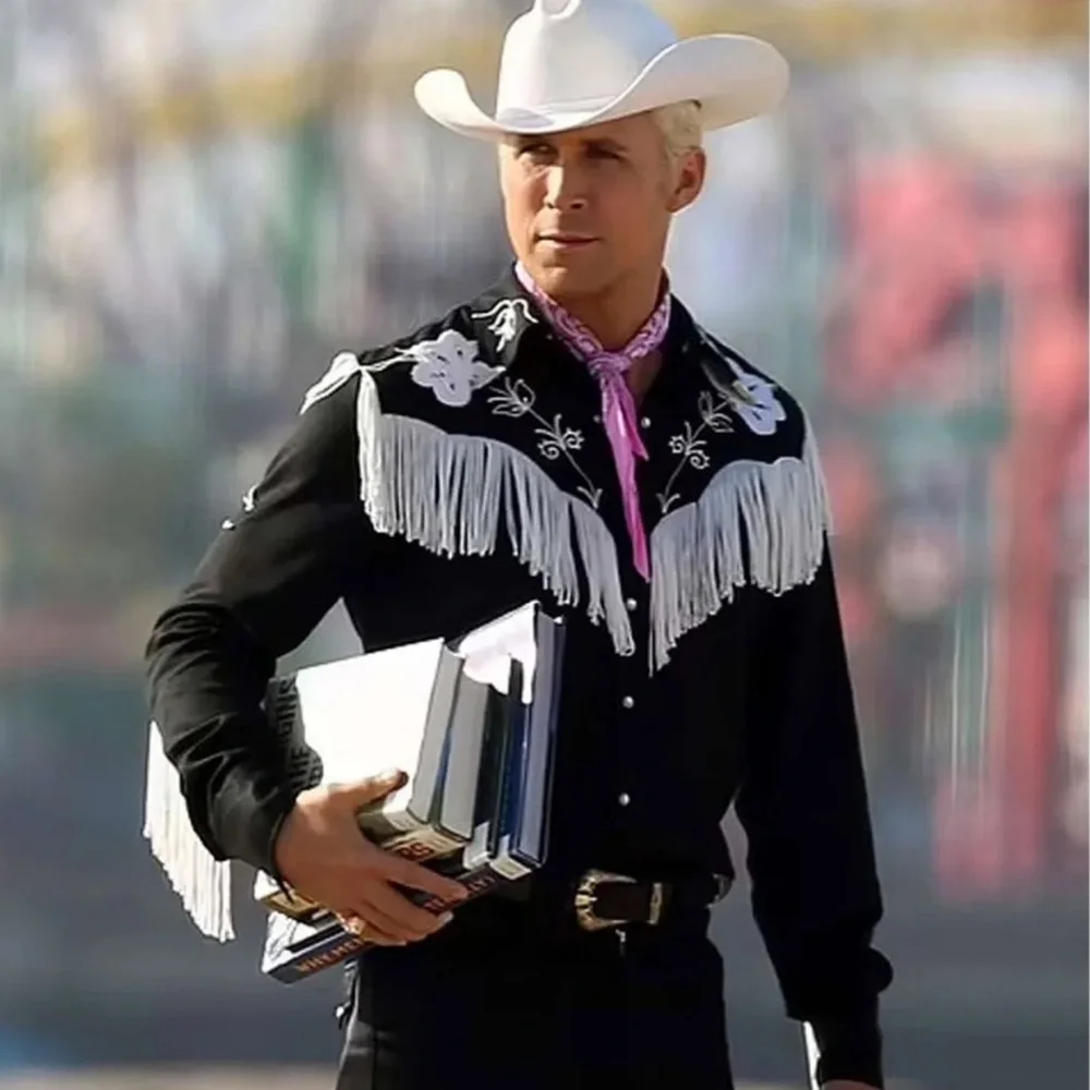 Western Cowboy Button Down Fringe Costume Shirt, Inspired By Ken In Barbie Movie - Picture 1 of 10